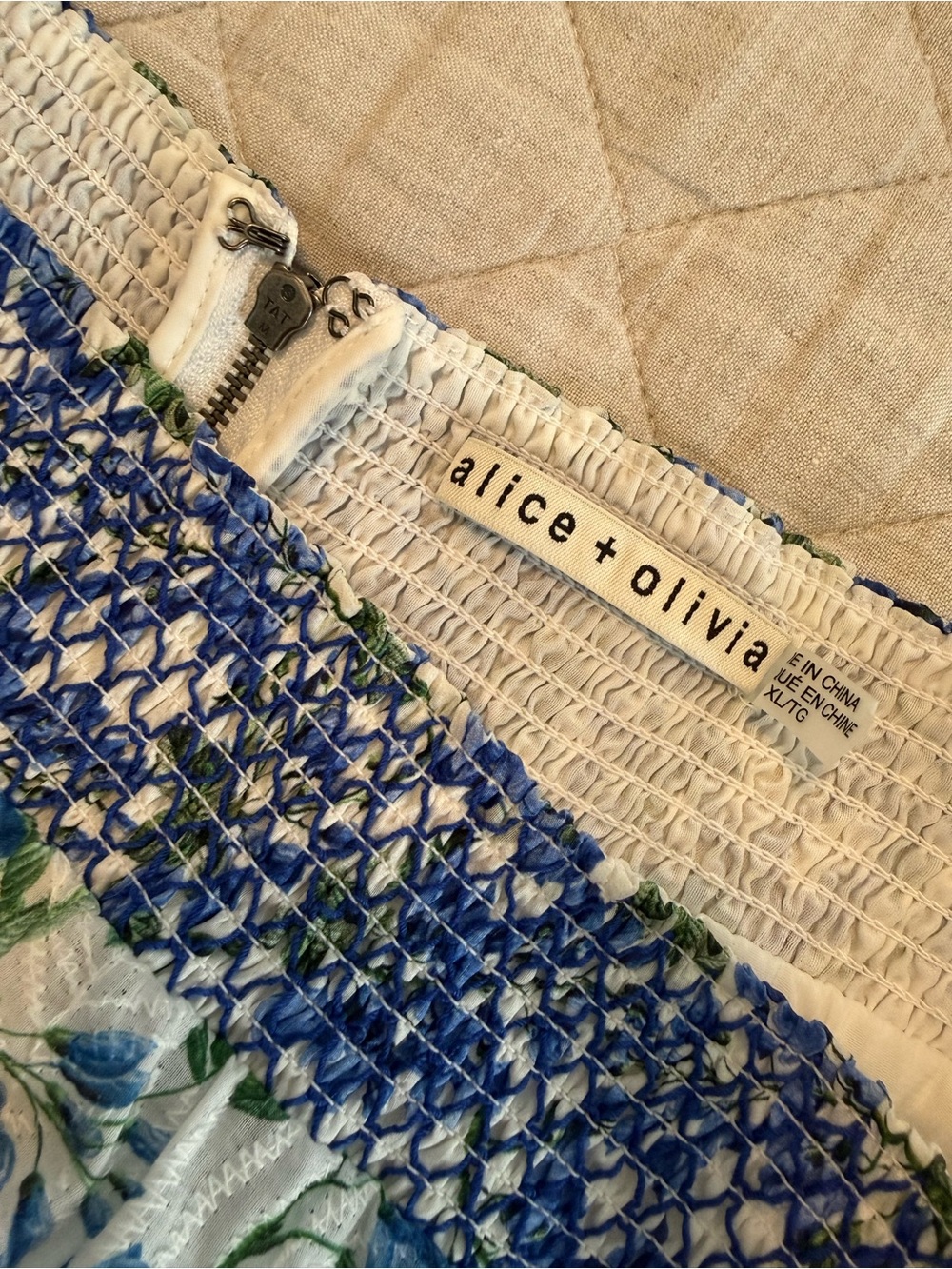 Alice + Olivia Blue Floral Tiered Mini Skirt - Picture 3 of 5
